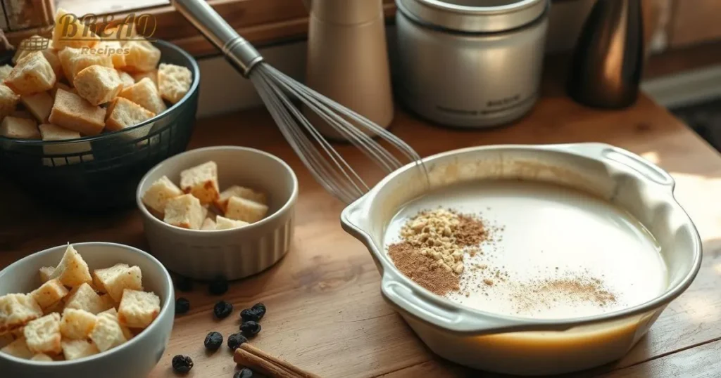 Classic Bread Pudding Preparation