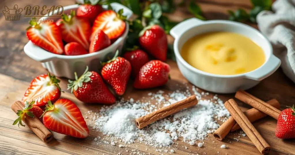 Strawberry Bread Pudding Ingredients