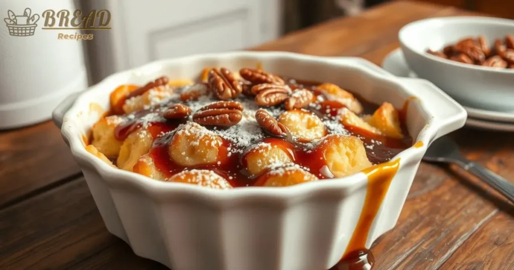 gluten free bread pudding with bourbon sauce